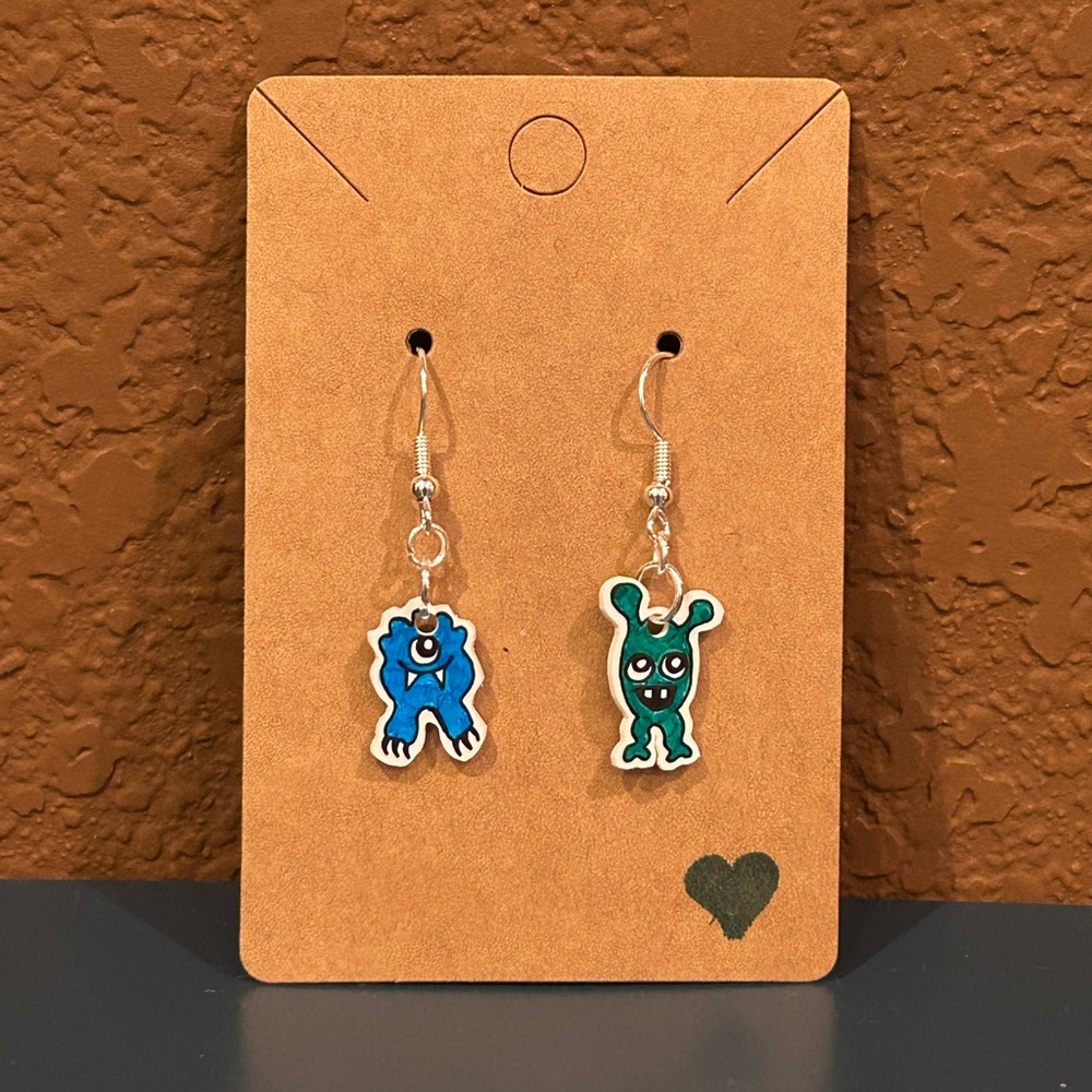 Monster earrings- made by hand